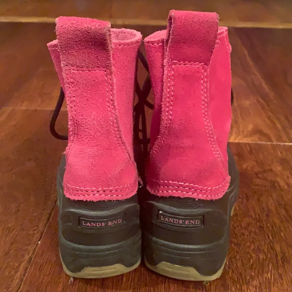 Lands End pink suede